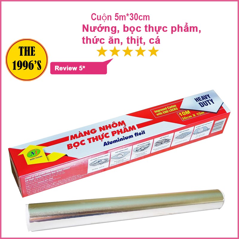 Giấy Bạc Nướng Cuộn, Màng Nhôm Nướng Thịt Chuyên Dụng 1m*30cm