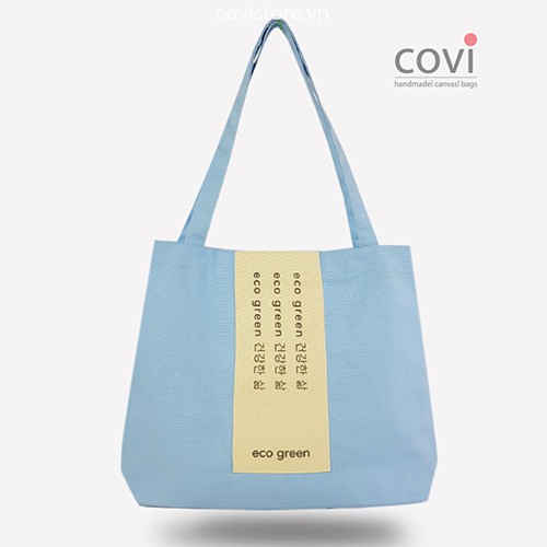 Túi Tote Vải Canvas Màu Đen, Xanh, Đỏ Thương Hiệu COVI