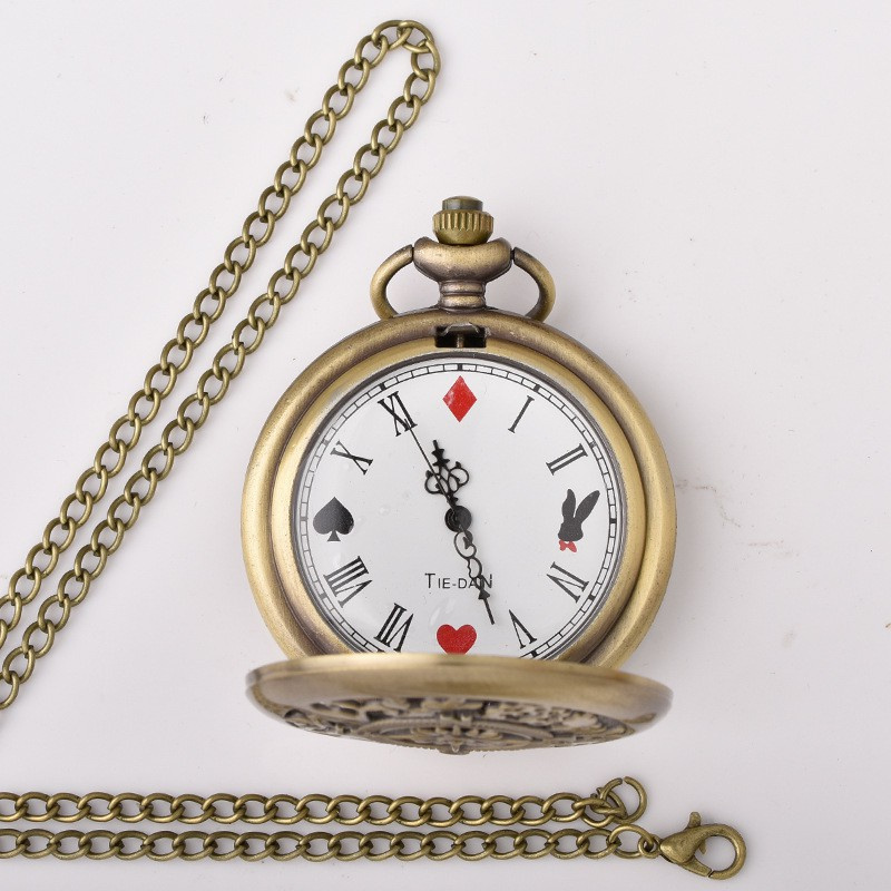 Antique Bronze Hollow Quartz Pocket Watch Men's Women's Watch Gift