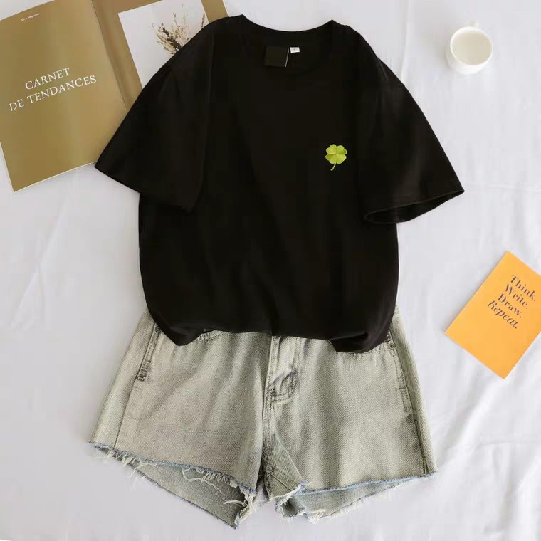 Áo Thun Tay Lỡ Hoa May Mắn Đơn Giản Mà Cực Kỳ Duyên Dáng - Form Rộng Freesize | BigBuy360 - bigbuy360.vn