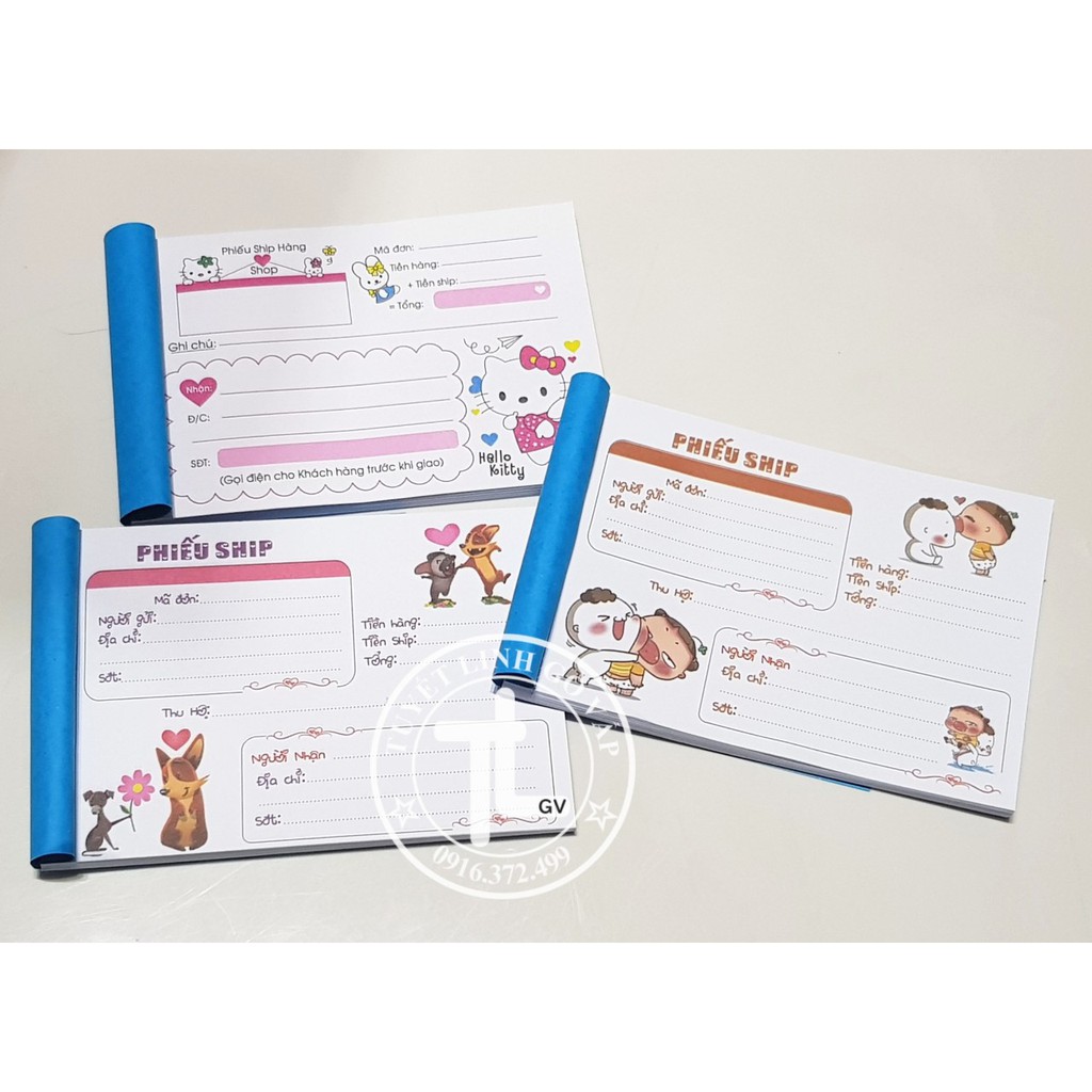 Hóa đơn ship hàng mẫu mới siêu cute