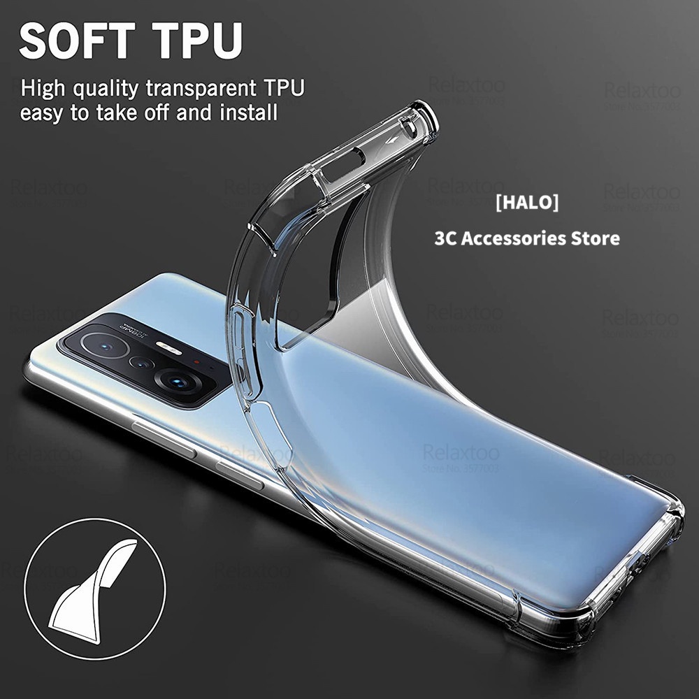 Xiaomi 11T Pro 10T/POCO X3 Pro/POCO F3 Redmi Note 10s/Mi 11 Lite 5G NE Ốp điện thoại mềm trong suốt chống sốc cho