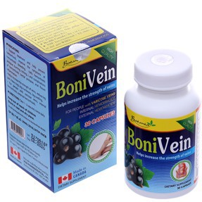 BoniVein +  Hỗ trợ tăng sức bền của tĩnh mạch, giúp giảm các triệu chứng chảy máu, sa búi trĩ (lọ 30 viên)