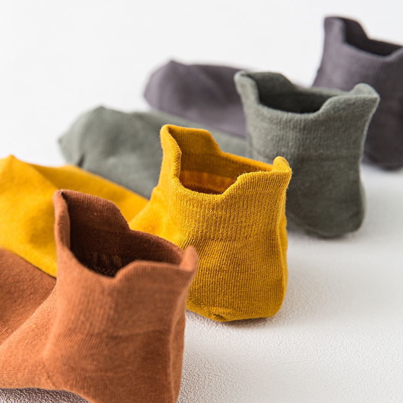 Vớ cotton ngang mắt cá chân màu trơn cho nam