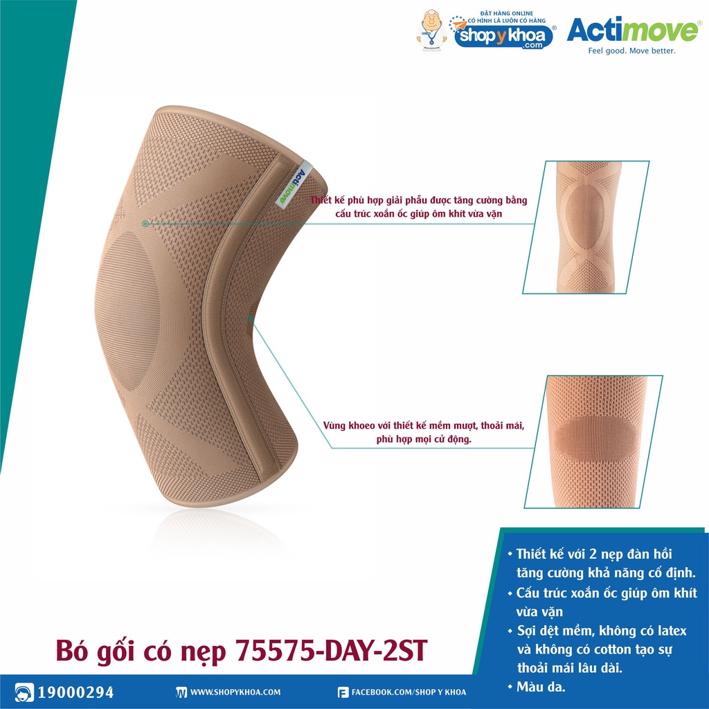 [CÓ QUÀ TẶNG] Bó gối có nẹp 75575-DAY-2ST Actimove Knee Support
