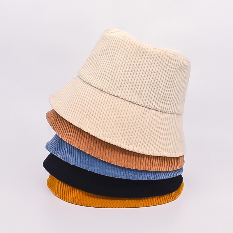 Mũ/ Nón bucket tai bèo vành cụp vải nhung gân, nón tai bèo thời trang hàn quốc nữ cá tính