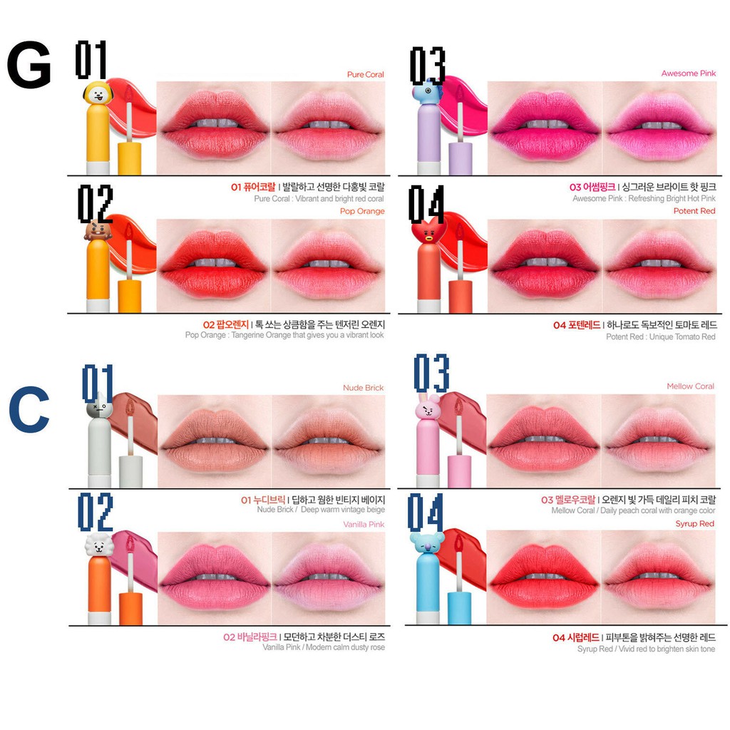 [Tặng Kèm Gift] VTxBT21 HÀNG CHÍNH HÃNG SON CREAM LIP LACQUER NGUYÊN SEAL (K20)