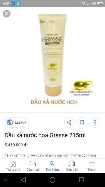 DẦU XẢ NƯỚC HOA GRASSE 215ML