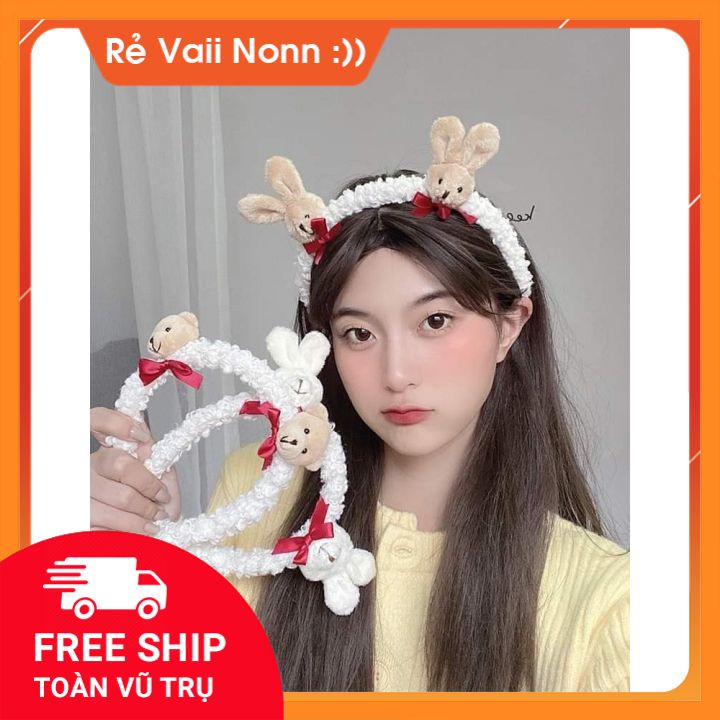 🐰🐰Cài tóc 2 chú thỏ dễ thương🐰🐰 Free ship