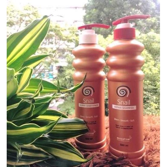 Cặp dầu gội xả Snail siêu phục hồi tóc,🌸 Free Ship🌸 tái tạo hư tổn, siêu thơm Sophia Professional 500ml