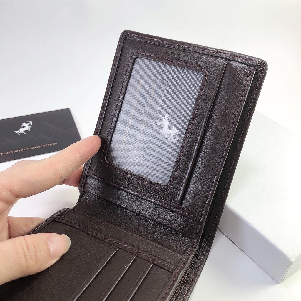 Ví da nam dáng ngang da bò cao cấp mềm mại thương hiệu N&amp;L leather độ bền trên 6 năm có bảo hành