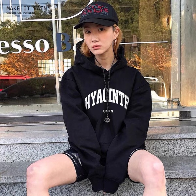 Áo hoodie make it rain nỉ lót lông (có sẵn) hyacinth