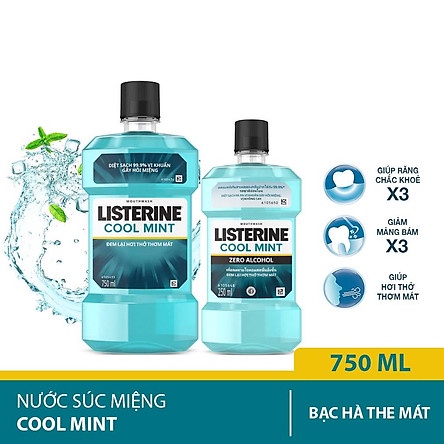 Nước Súc Miệng Hàng Ngày Listerine Kids &amp; Cool Mint Zero Không Cồn Mang Lại Hơi Thở Thơm Mát Răng Chắc Khỏe – Khongcoson