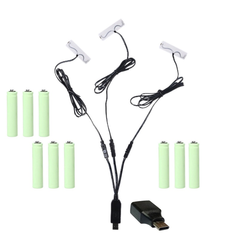 Pin AA 3 Trong 1 Cổng USB Type C Thay Thế 6V 4AA Cho Đồng Hồ / Đèn Gameboy / Điện Thoại