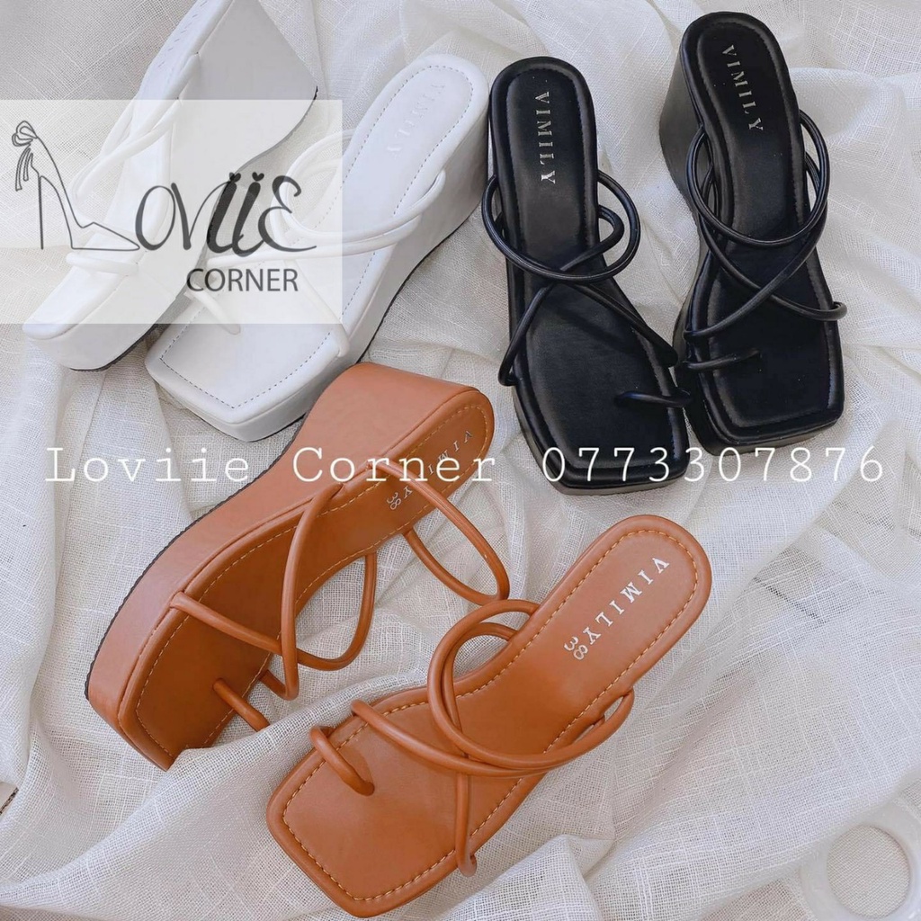 DÉP XUỒNG BÁNH MÌ LOVIIECORNER - DÉP XỎ NGÓN ĐẾ CAO 7CM ULZZANG - DÉP ĐẾ XUỒNG QUAI MẢNH XỎ NGÓN 7 PHÂN D200818 D220560