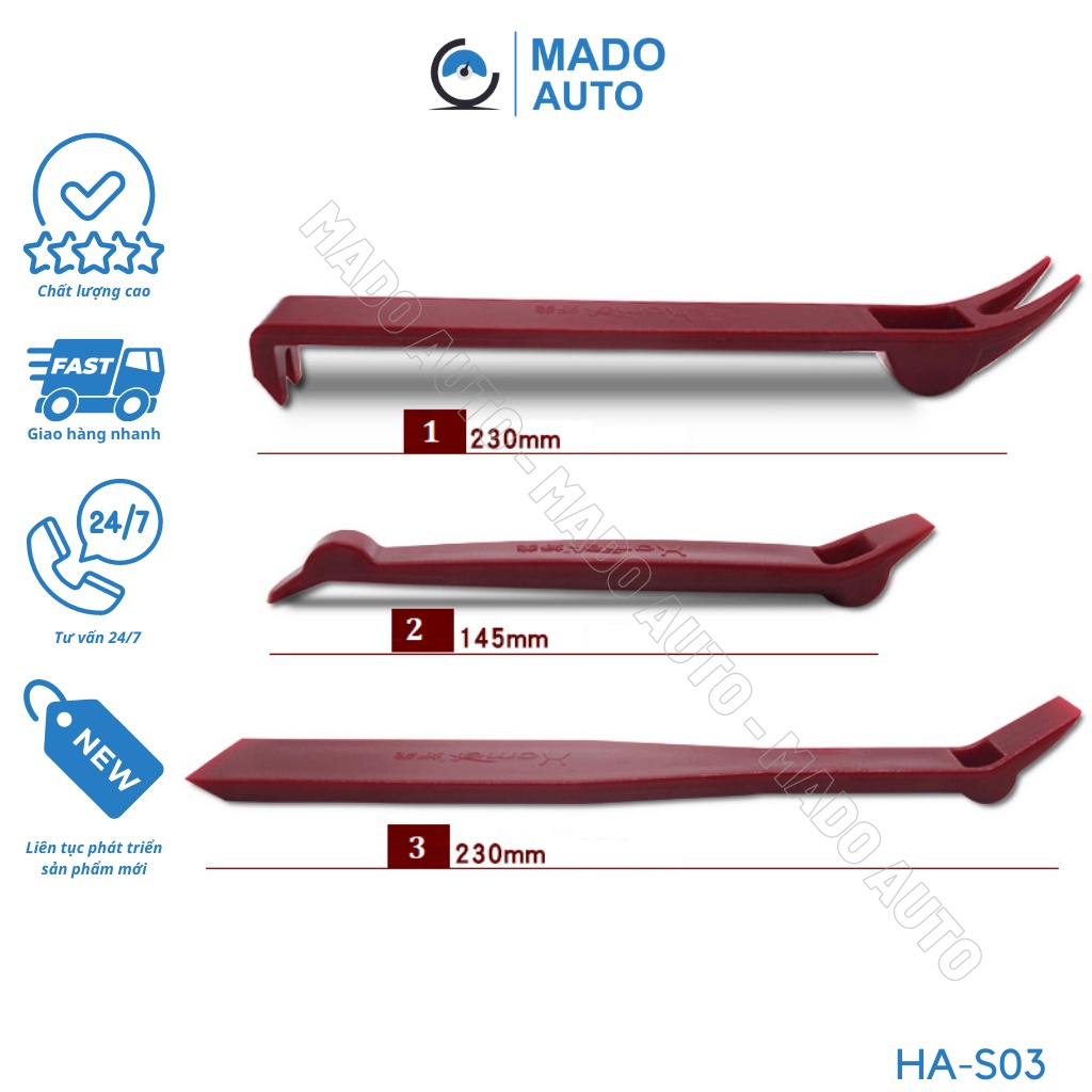 Bộ dụng cụ nạy chốt nhựa nội thất HAMEI cao cấp chính hãng 3 chi tiết MADO HA-S03