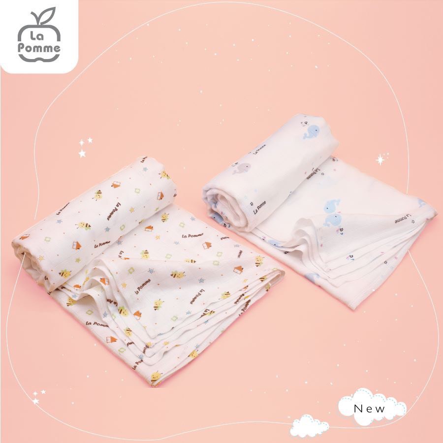 [CHÍNH HÃNG] Khăn đa năng sợi tre lụa mềm mại an toàn cho bé 120*120 La Pomme