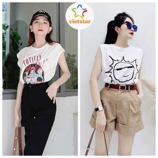 Áo tank top nữ rộng tập gym VIETSTAR áo 3 lỗ sát nách chất thun cotton mịn mát