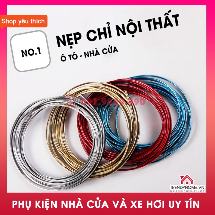 Chỉ viền trang trí nội thất ô tô (cuộn 5m) Chỉ nẹp viền nội thất xe hơi, dây viền trang trí nội thất ô tô, chỉ nội thất