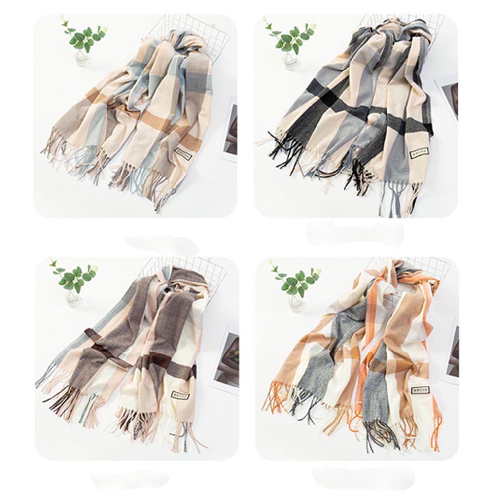 MXGOODS Khăn Choàng Cổ Vải Pashmina Mềm Mại Chống Gió Chống Lạnh Kẻ Sọc Cho Nữ