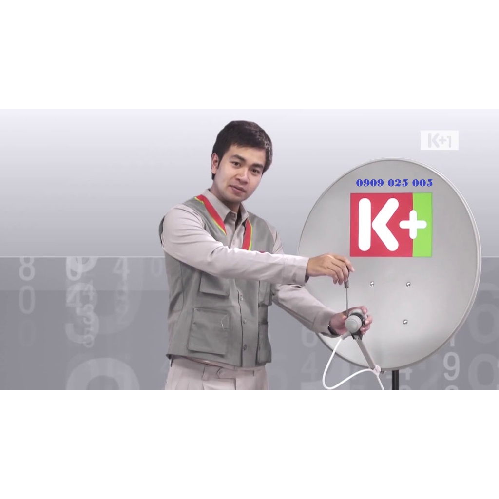 Bộ Đầu thu HD02 và Phụ kiện Chảo Vệ tinh truyền hình K+ Xem miễn phí hàng tháng (Set Nguyên Bộ)