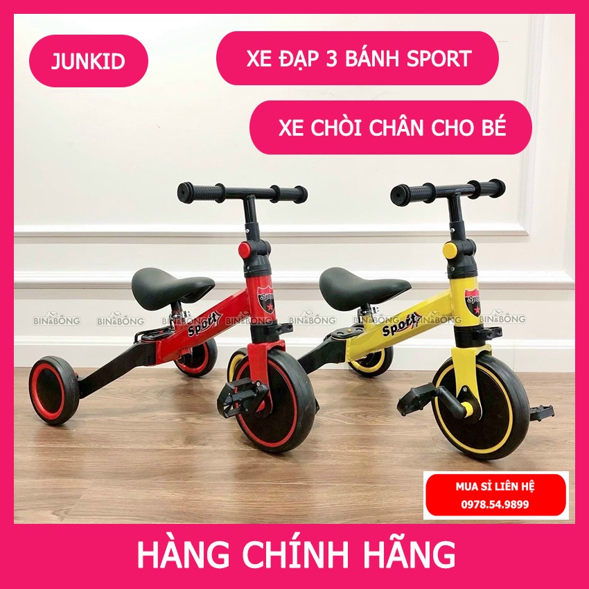 Xe đạp 3 bánh cho bé từ 2 đến 5 tuổi sport Xe chòi chân thăng bằng có bàn đạp điều chỉnh độ cao yên xe