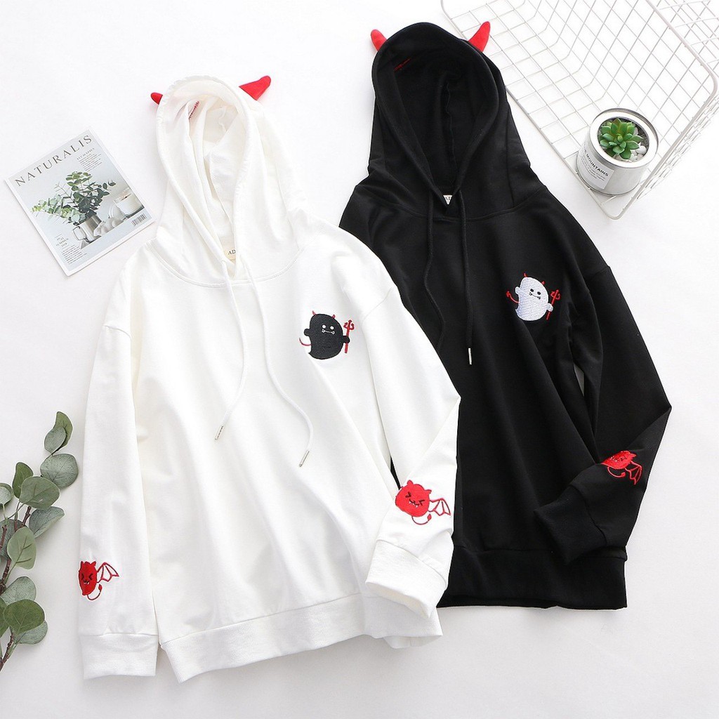 Áo Khoác Hoodie KN19 In Hình Quỷ Dơi Cute, Form Unisex Cho Nam Và Nữ, Chất Nỉ Cao Cấp Êm Ái_Freesize Dưới 60kg | BigBuy360 - bigbuy360.vn