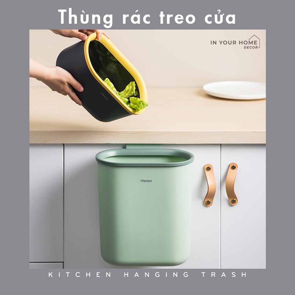 Thùng rác treo cửa tủ bếp Bắc Âu tiết kiệm không gian dễ dàng nấu ăn hơn