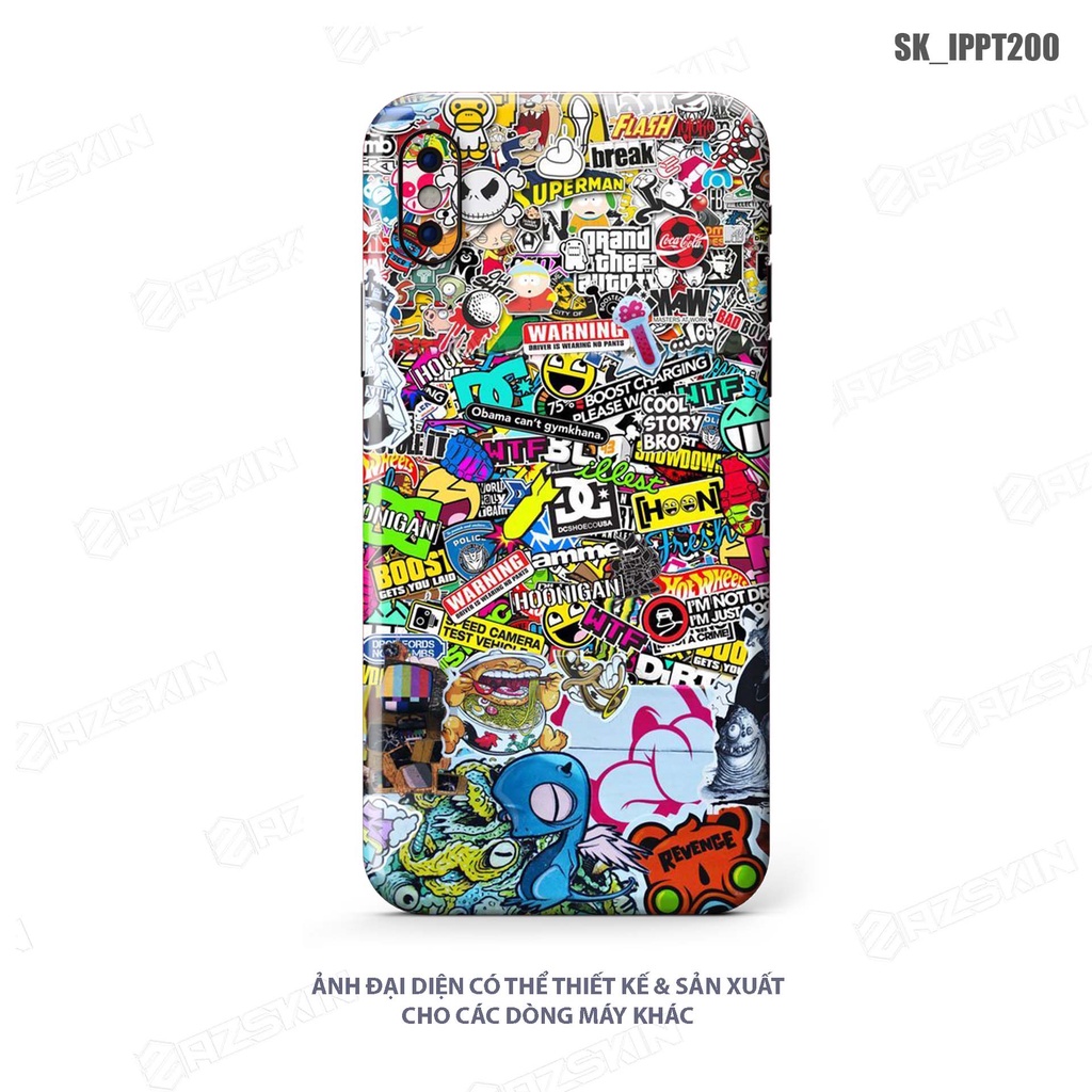 Miếng Dán Skin Pattern Vui Nhộn IPhone 7/13 Pro Max |SK_IPPT200| Chất Liệu 3M Cao Cấp, Hình In sắc Nét, Khuôn Cắt CNC