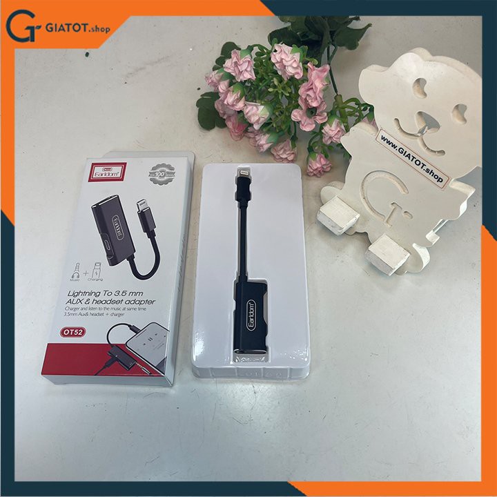 Jack chuyển 2in1 Lightning Earldom OT52 (1 cổng Lightning + 1 cổng 3.5mm)