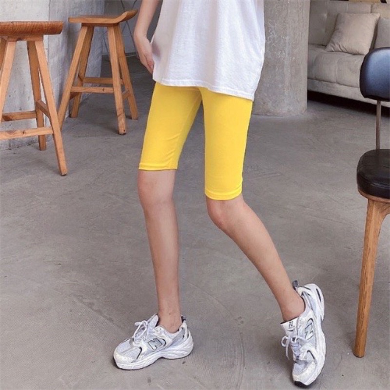 Quần legging lửng nhiều màu cạp chun trên gối legging đùi nữ ngố mặc ở nhà