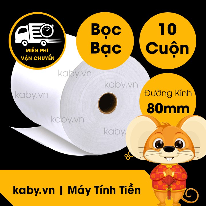 [Có Video] Giấy In Bill K80 - Giấy In Nhiệt K80 Đường Kính 80mm - Thùng 10 Cuộn