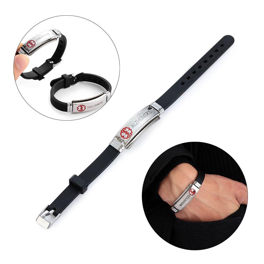 Vòng Đeo Tay Cảnh Báo Khẩn Cấp Bằng Silicone 17 Kiểu