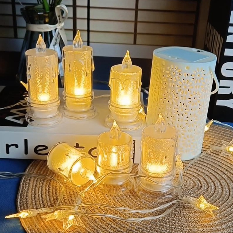 Đèn LED Acrylic Trong Suốt Không Khung Tạo Hình Nến Trang Trí Nhà Ở/Giáng Sinh