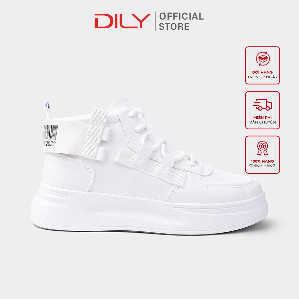 Giày sneaker nữ cổ cao DILY đế cao su 5cm_ AG0006