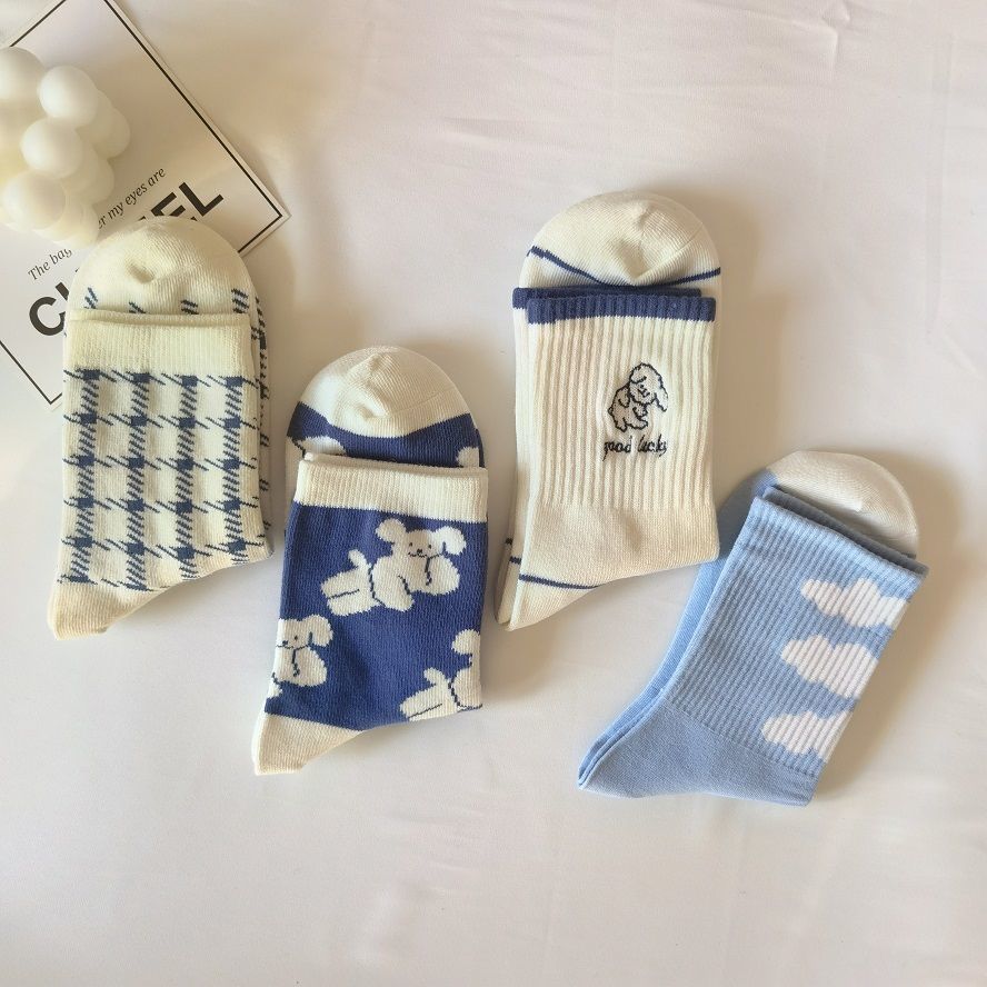 Tất Cổ Cao,Vớ Cổ Cao Nam Nữ Co Dãn 4 Chiều,Cotton Thấm Hút,Nasa Phong Cách Nhật Bản