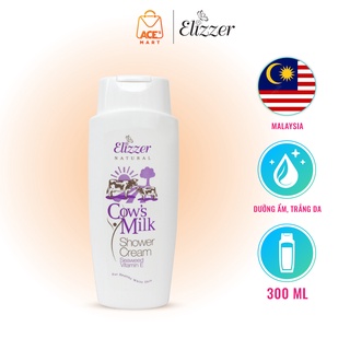 Sữa tắm sữa bò Elizzer Cow's Milk mềm mịn da, siêu dưỡng ẩm, hương dễ chịu 300ml - 1L