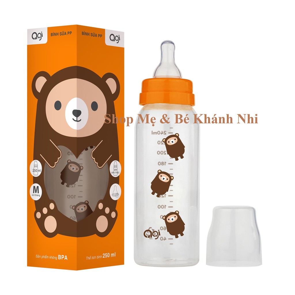 [Mã 267FMCGSALE giảm 8% đơn 500K] Bình Sữa Agi Premium 250ML - Bình Sữa Cho Bé