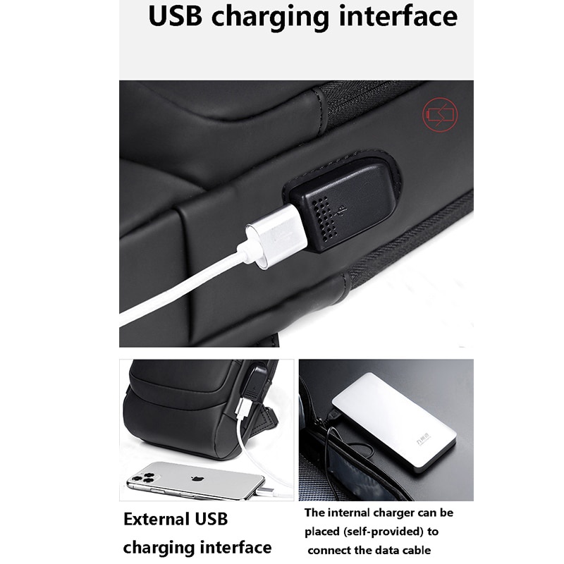 Túi Đeo Chéo Nam Đa Năng Có Cổng Sạc USB Chống Trộm Thời Trang 2022