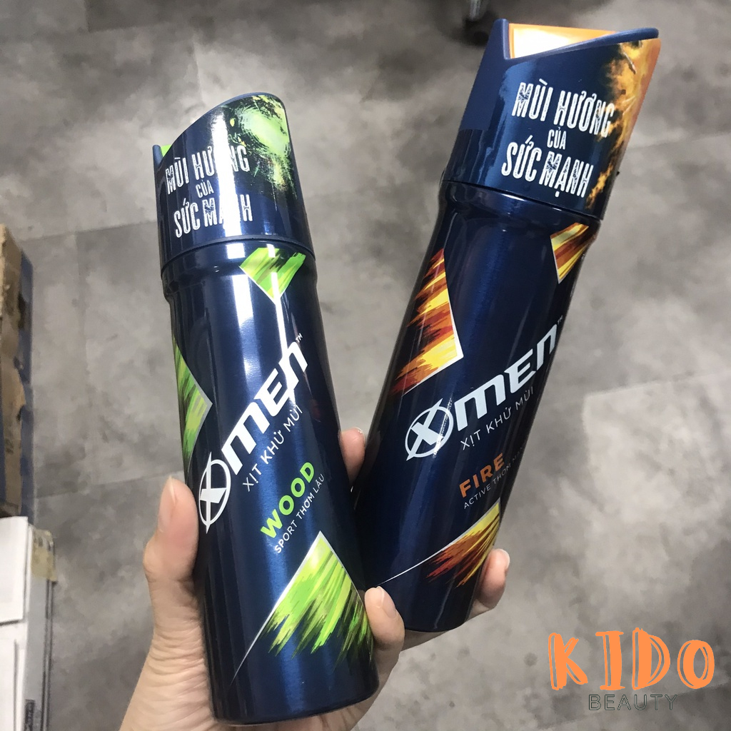 Xịt khử mùi hương nước hoa X-Men Fire Active | Sport Wood 150ml - Lăn nách nam XMen 50ml