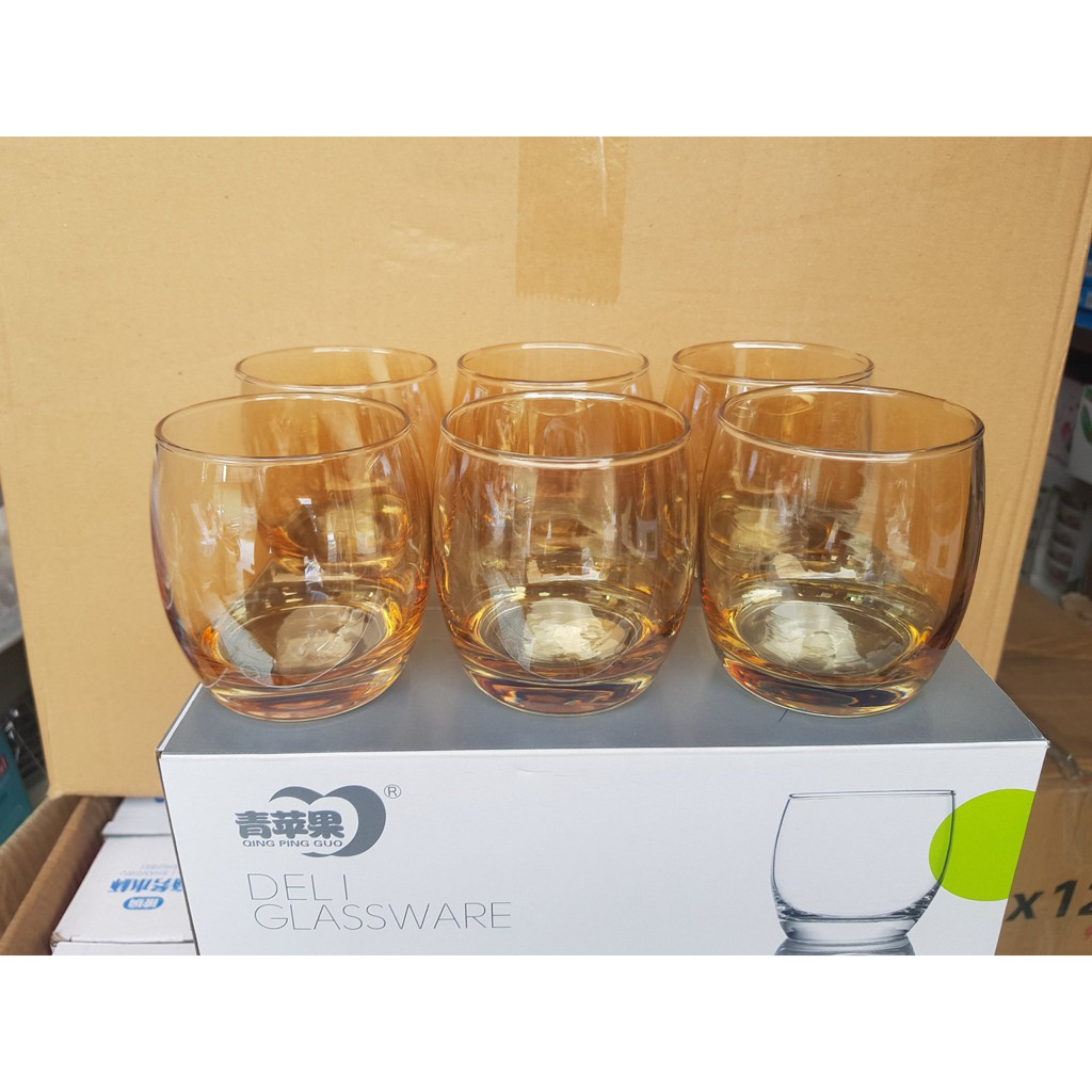 Bộ 6 Cốc Thuỷ Tinh 290ml Dáng Bầu Đẹp - Hàng Cao Cấp
