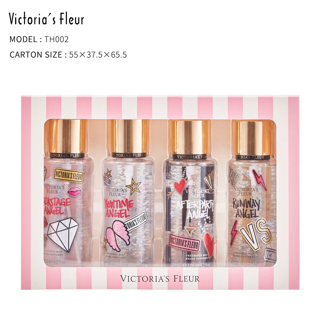 Set 4 chai nước hoa VICTORIA xịt thơm toàn thân 125ml TH0