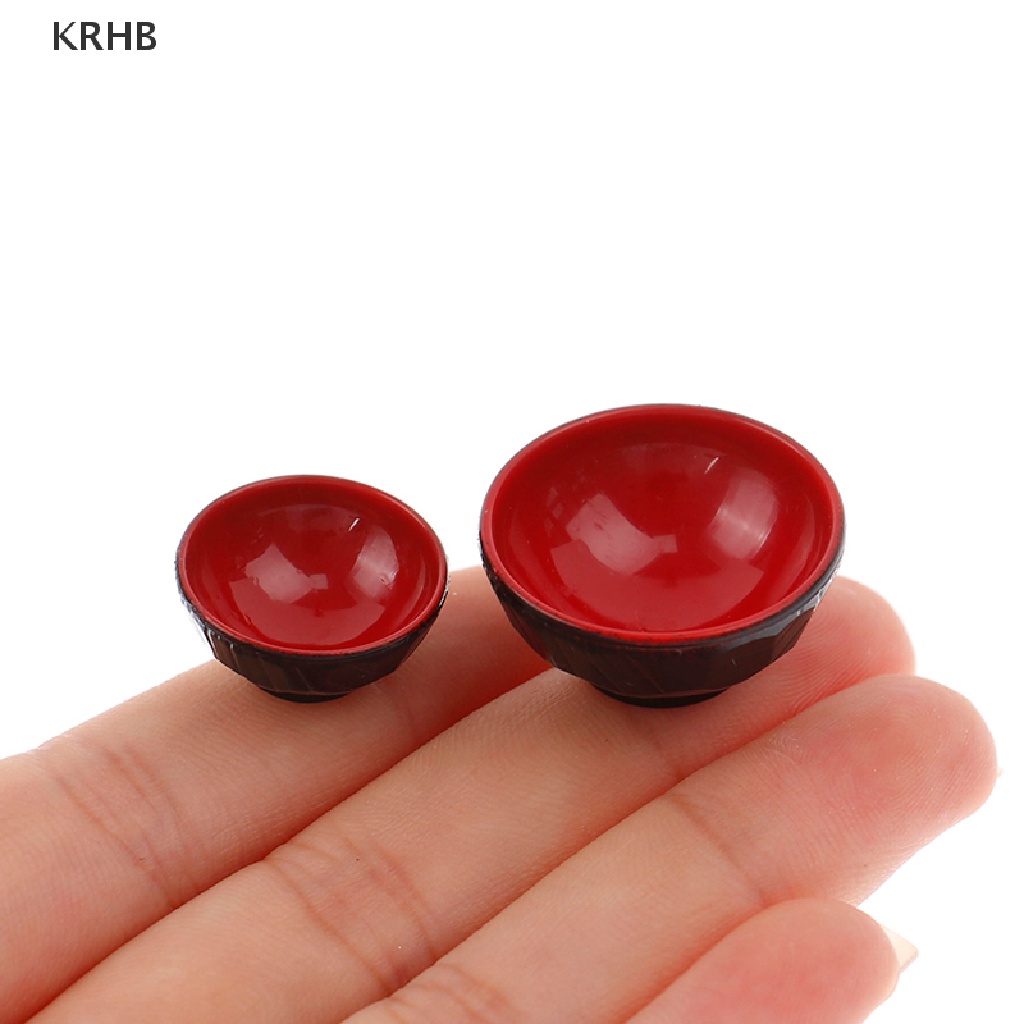 Set 2 Chén Dĩa Đồ Chơi Mini Tỉ Lệ 1: 12 Dành Cho Nhà Búp Bê Mới
