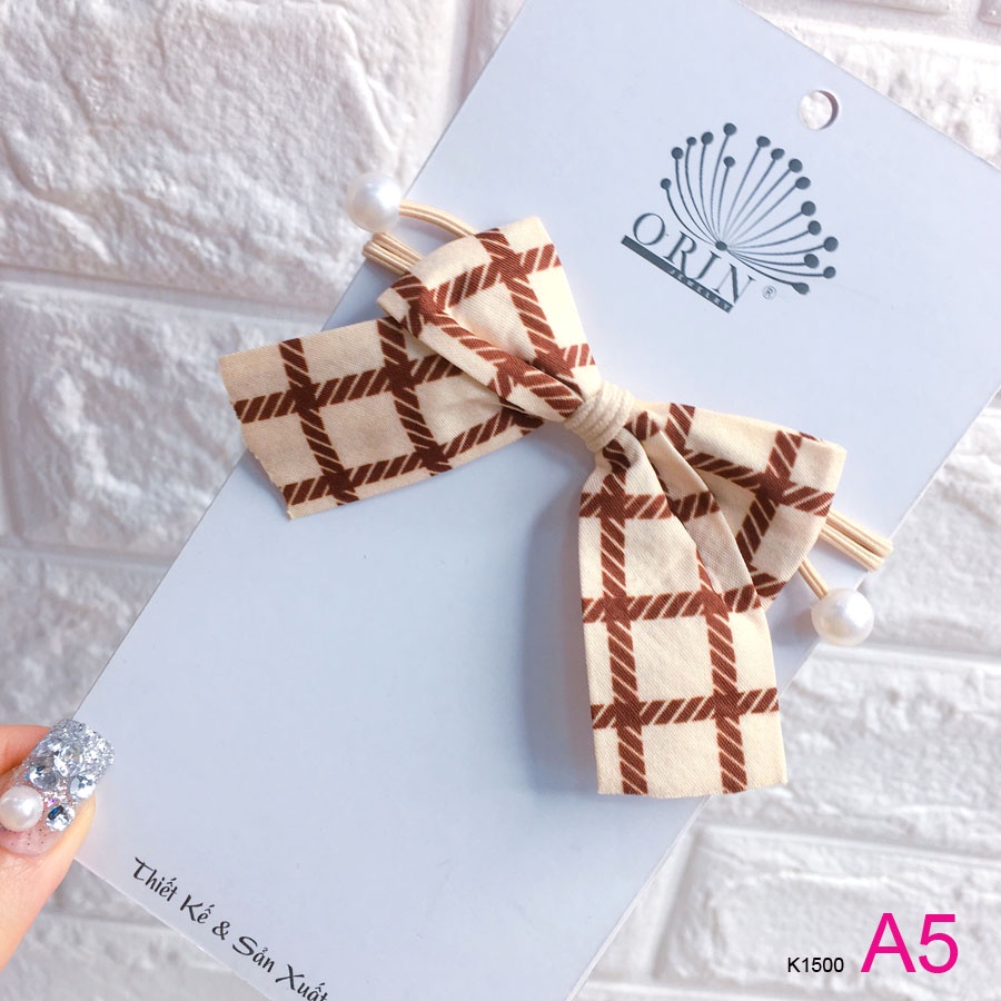 Dây buộc tóc, cột tóc nơ vải sang trọng dễ thương Orin K1500