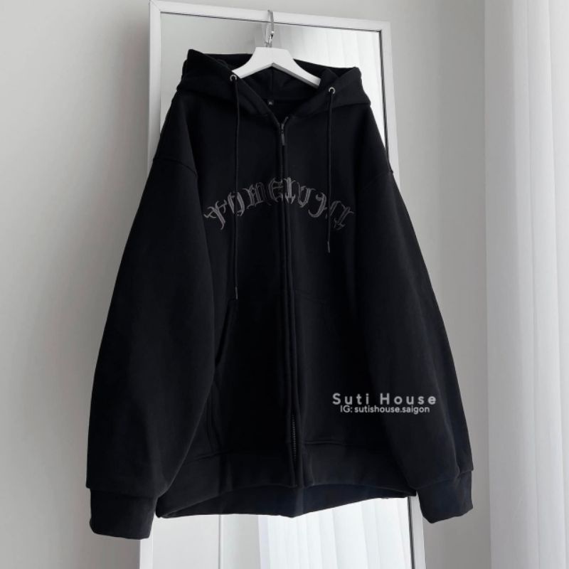 Áo Khoác Hoodie Nỉ Mũ, Khoác Kèm Khoá Kéo Ulzang Form Unisex Chất Nỉ Cotton Bông Dày Dặn