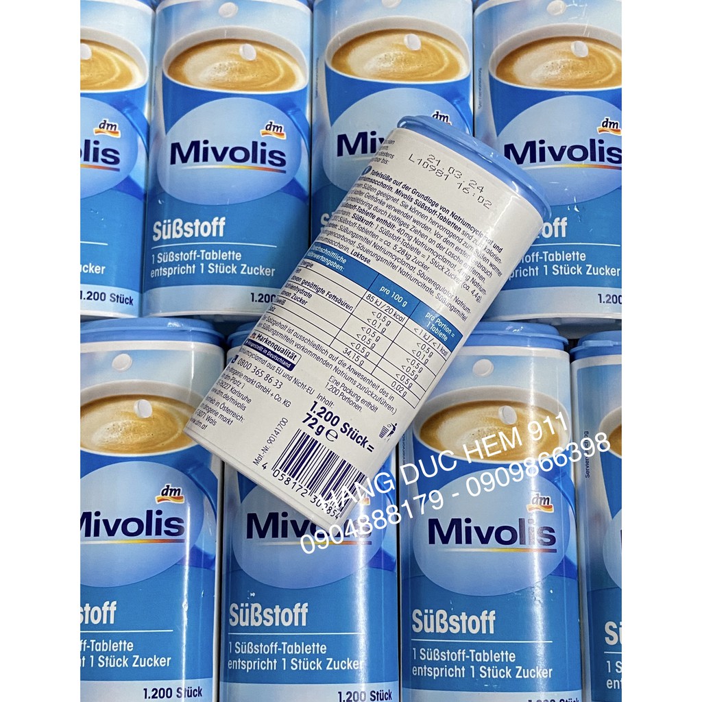 Đường ăn kiêng Mivolis 1200 viên XẢ KHO CẬN DATE T2/2024