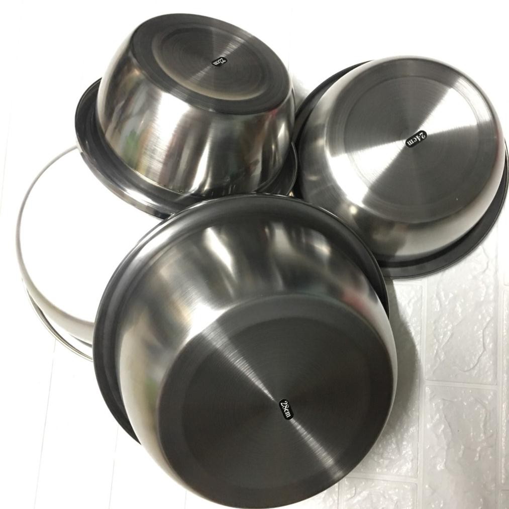 Thau trộn Inox 304 cao cấp. Size 22-24-26-28-30-32-34-36-38-40cm .siêu bền, tuyệt đối an toàn cho sức khỏe