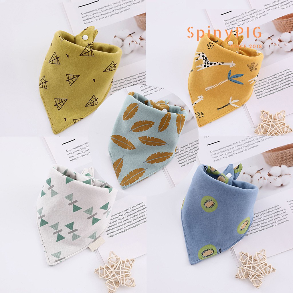 Set 5 chiếc yếm tam giác cho bé 100% cotton cực kỳ mềm mại 2 nấc cúc bấm dễ điều chỉnh nhiều màu sắc