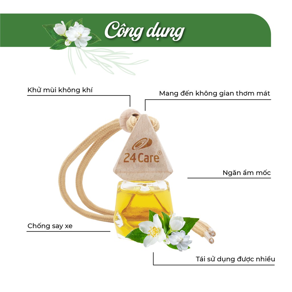 Lọ tinh dầu treo 24care hương tràm gió - 7ml