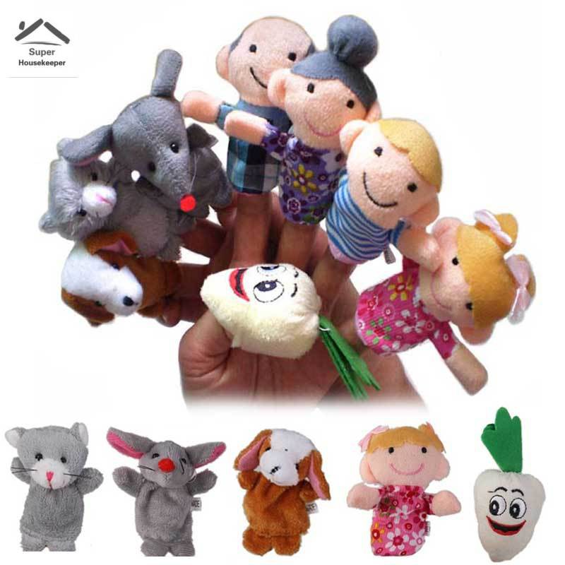 In stock 8 Pcs/ set Animals Finger Puppets Toys The Enormous Turnip Story Telling Nursery Fairy Tale Kids Birthday Christmas Gift